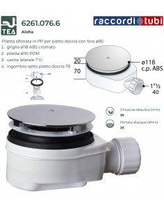 SIFONE PIATTO DOCCIA DIAMETRO 90 RIBASSATO OMP 6261.076.6