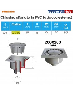 SIFONABDECKEL CM.20X20 REDI 0212104