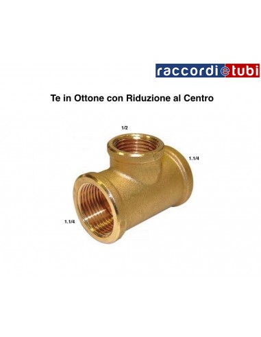 TE IN OTTONE RIDOTTO DIAMETRO 1.1/4X1/2X1.1/4