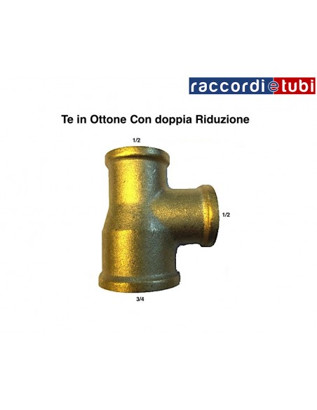 REDUZIERUNGS-T-STÜCK AUS MESSING DURCHMESSER 3/4X1/2X1/2