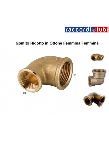 GOMITO OTTONE RIDOTTO FF 3/4X1/2