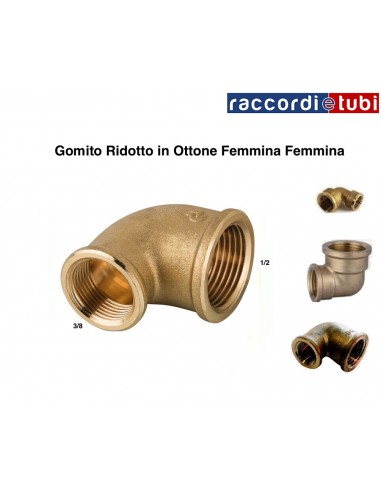 GOMITO OTTONE RIDOTTO FF 1/2X3/8