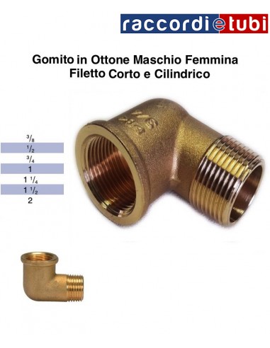GOMITO OTTONE FILETTO CILINDRICO MF 1.1/4