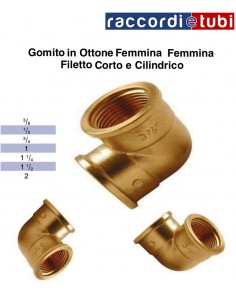 GOMITO OTTONE FILETTO CILINDRICO FF 3/4