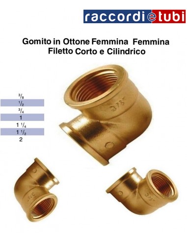 GOMITO OTTONE FILETTO CILINDRICO FF 3/4