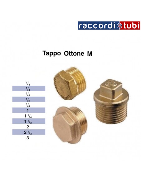 TAPPO OTTONE MASCHIO DIAMETRO 1"