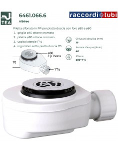 SIFONE PIATTO DOCCIA DIAMETRO 50/60 RIBASSATO OMP...