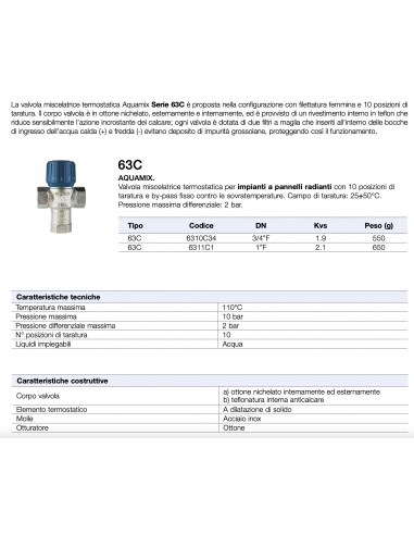 THERMOSTATISCHER MISCHVENTIL WATTS 1" FÜR...