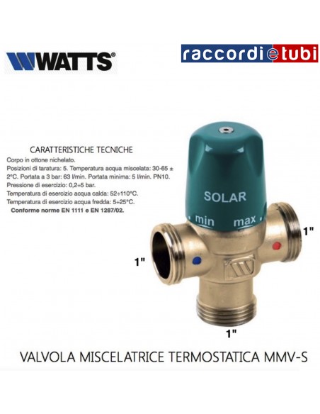 MISCELATORE TERMOSTATICO WATTS 1" 97560