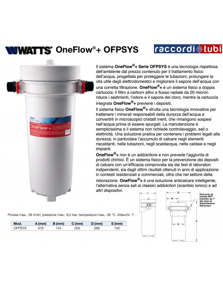 OneFlow+ Watts SERIE OFPSYS 38 Liter pro Minute
