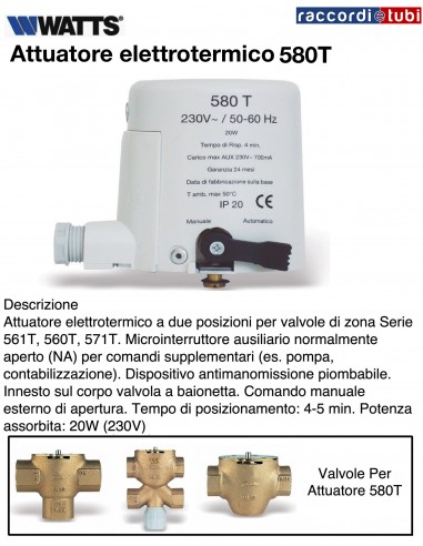 ELEKTROTHERMISCHER STELLANTRIEB WATTS 580T 220V