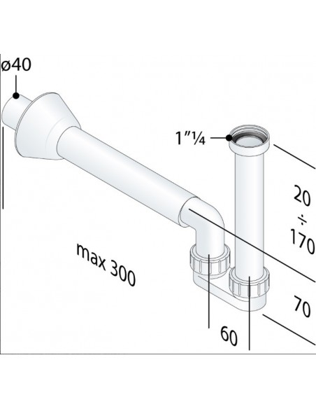 SIFON BIDET TEA MOSQUITO OMP 1.1/4X40