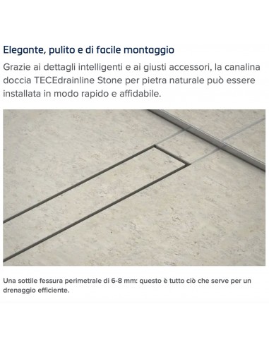 CANALETTA TECE TECEdrainline CM.90 MODELLO STONES