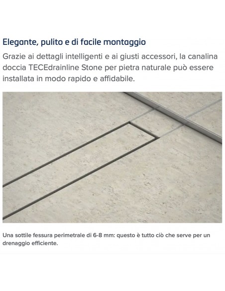 CANALETTA TECE TECEdrainline CM.70 MODELLO STONES