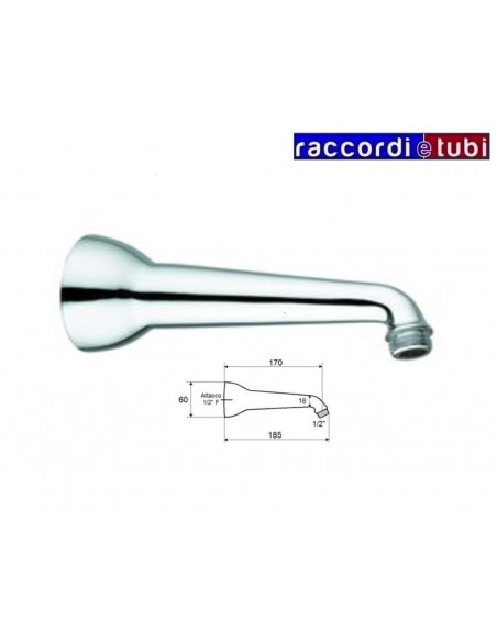 BRACCIO DOCCIA IN OTTONE LUNGHEZZA 18,5cm