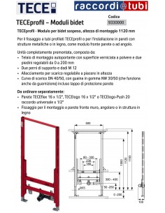 MODULE FÜR HÄNGENDES BIDET TECEBOX 93300000