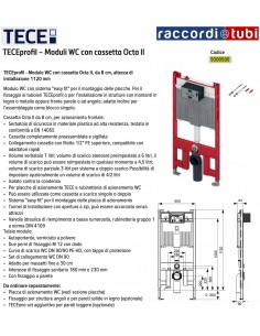 MODULO PER WC SOSPESO CON CASSETTA OCTA II 9300500