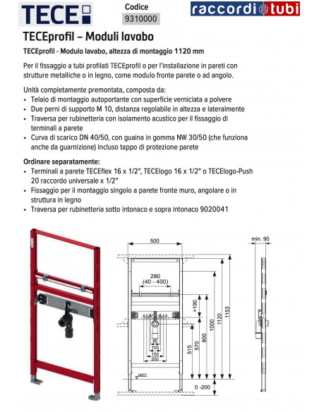 MODULO UNIVERSALE PER LAVABO 9310000