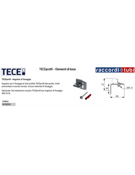 TECEprofil BEFESTIGUNGSWINKEL 9030002