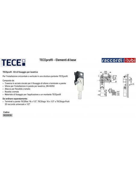 TECEprofil MONTAGESET FÜR WASCHMASCHINE 9020036