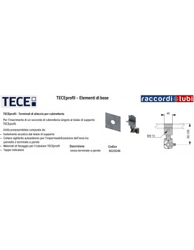 TECEprofil KIT FISSAGGIO SENZA TERMINALE 9020046