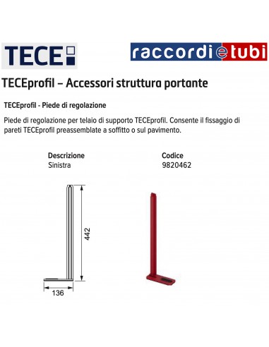 TECEprofil PIEDE DI REGOLAZIONE SINISTRO 9820462