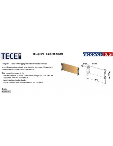 TECEprofil STAFFA LEGNO PER MONTAGGIO TERMINALI...