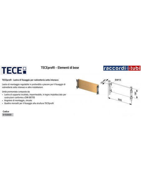 TECEprofil STAFFA LEGNO PER MONTAGGIO TERMINALI 9150000