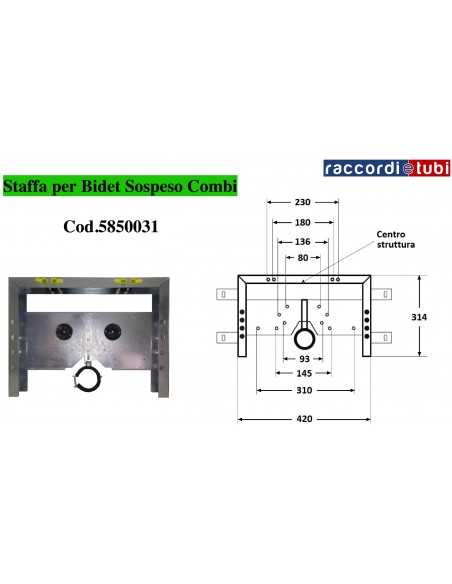 STAFFA BIDET SOSPESO MODELLO COMBI ART.5850031