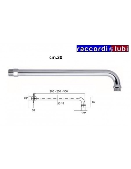 BRACCIO DOCCIA IN OTTONE LUNGHEZZA  30cm