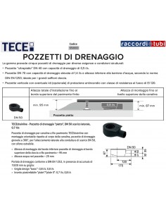 POZZETTO DI SCARICO TECEdrainline PIATTO 650000
