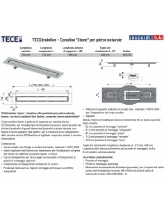 CANALETTA TECE TECEdrainline CM.70 MODELLO STONES