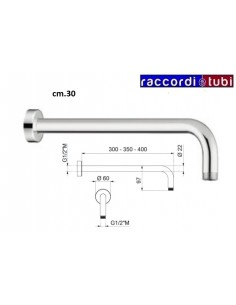 BRACCIO DOCCIA IN OTTONE LUNGHEZZA  30cm