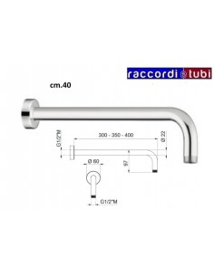 DUSCHARM AUS MESSING LÄNGE 40 cm