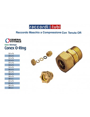 RACCORDO OTTONE CON OR DIRITTO MASCHIO 1"X18