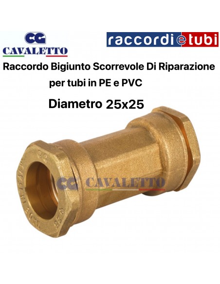 MANICOTTO OTTONE SCORREVOLE DI RIPARAZIONE PE*PVC 25X25