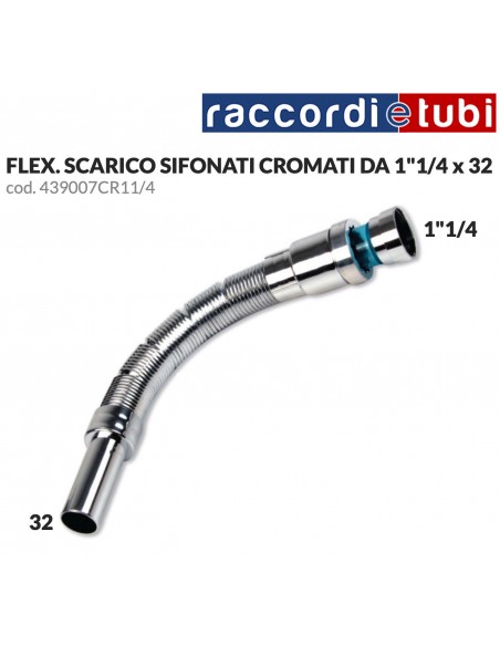 FLEX SCARICO SIFONATO CROMATO DA 1''1/4X32