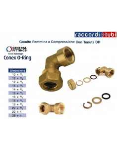 MESSING-WINKEL MIT WEIBLICHEM O-RING DURCHMESSER 1/2X14