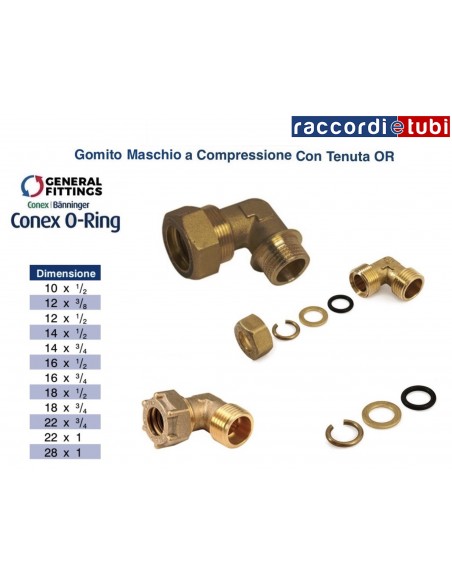 GOMITO OTTONE CON OR  MASCHIO DIAMETRO 3/4X18