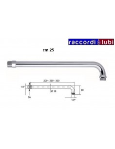 DUSCHARM AUS MESSING LÄNGE 25 cm