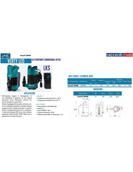 TAUCHPUMPE LEO PUMP VertyLeo 750PWA