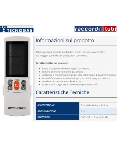 UNIVERSALFERNBEDIENUNG TECNOGAS 11643