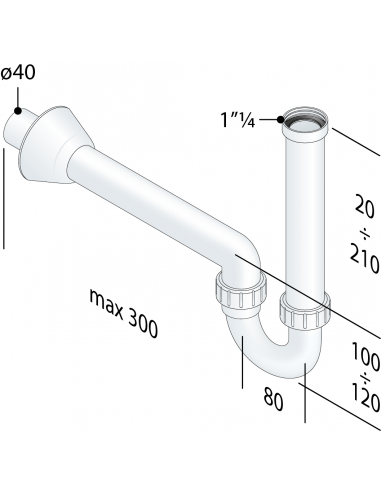 SIFONE PER LAVABO IN PP 1.1/4