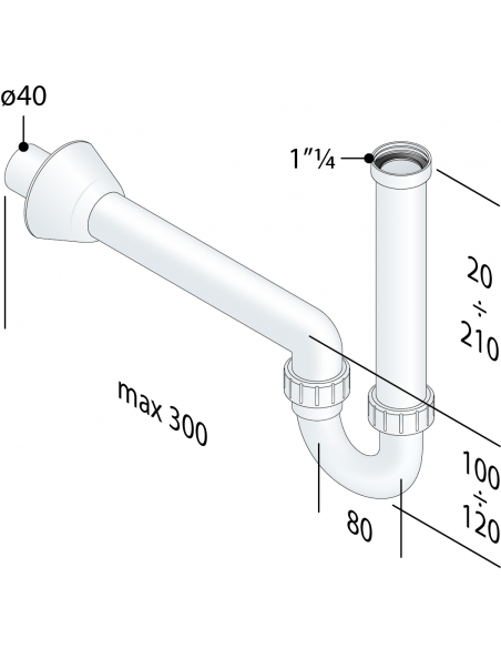 SIFONE PER LAVABO IN PP 1.1/4