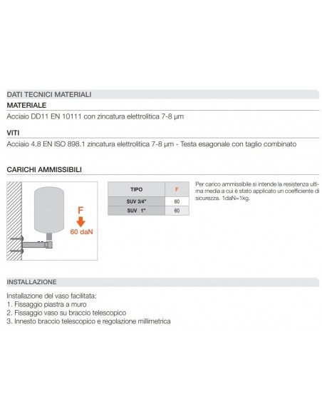 STAFFA PER VASI D'ESPANSIONE GIA DIAMETRO 1''