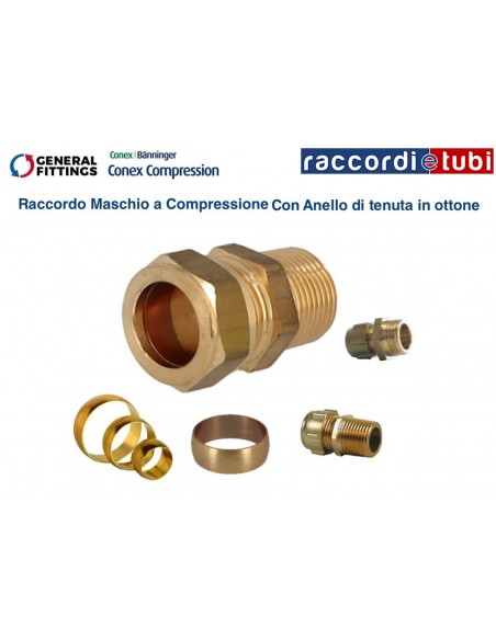 RACCORDO OTTONE CON OGIVA DIRITTO MASCHIO 1/2X15