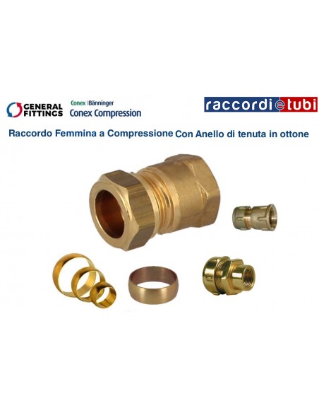 RACCORDO OTTONE CON OGIVA DIRITTO FEMMINA 3/8X10
