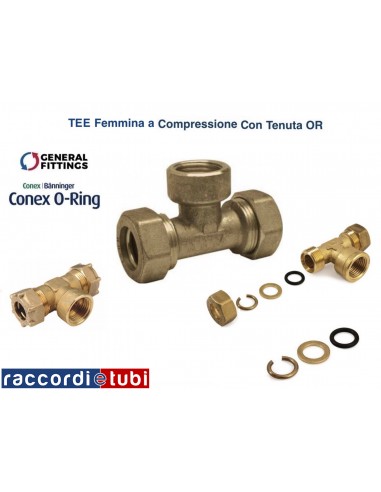 TEE OTTONE CON OR FEMMINA DIAMETRO 1/2X18