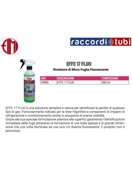 Rivelatore di Micro Fughe EFFE 17 FLUO da 500 ml