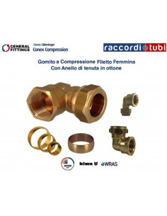 GOMITO OTTONE CON OGIVA FEMMINA DIAMETRO 3/8X10